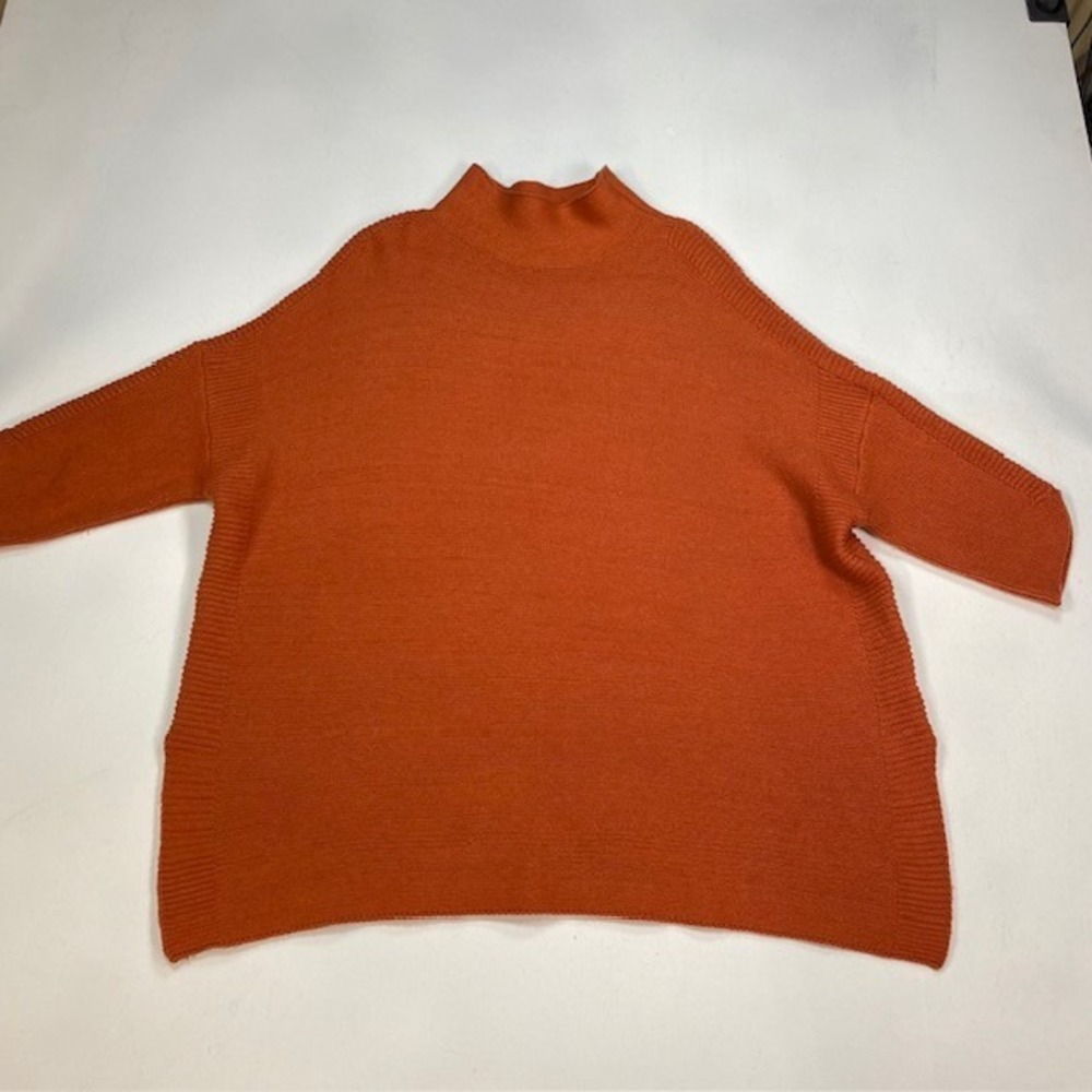 Kerisma Burnt Orange Oversized Mock Neck Dolman Sleeve Sweater One Size O/S